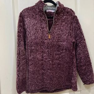 Pink lily Sherpa pullover